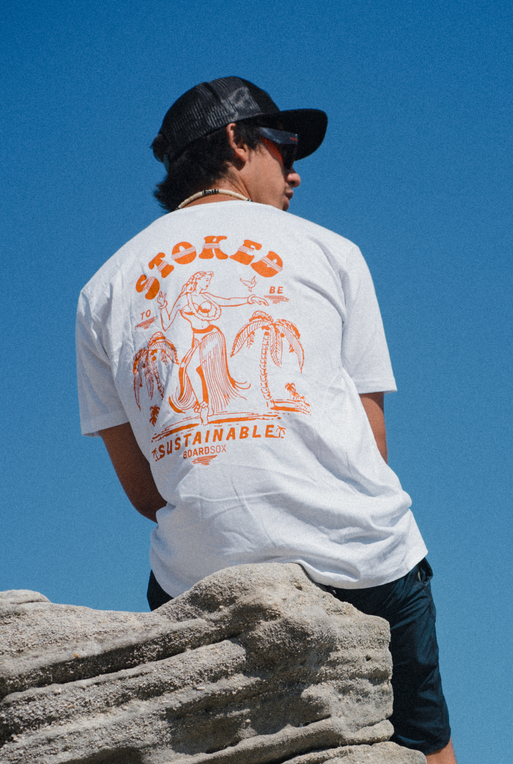Stoked to Be Sustainable” T-Shirt | Retro Eco Surf Tee Australia