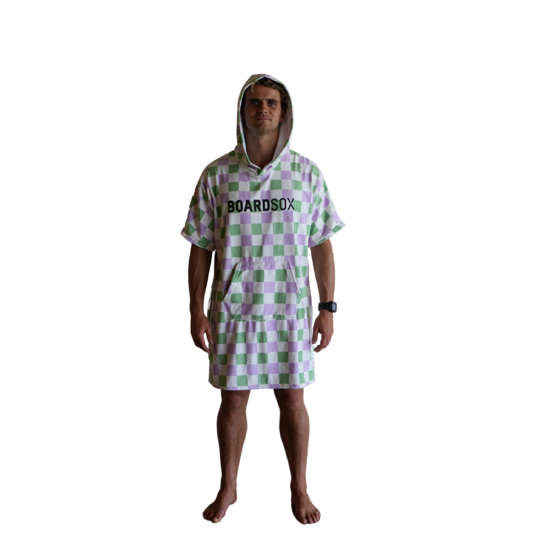 The Alana Check- Boardsox Hooded Towel + Surf Poncho